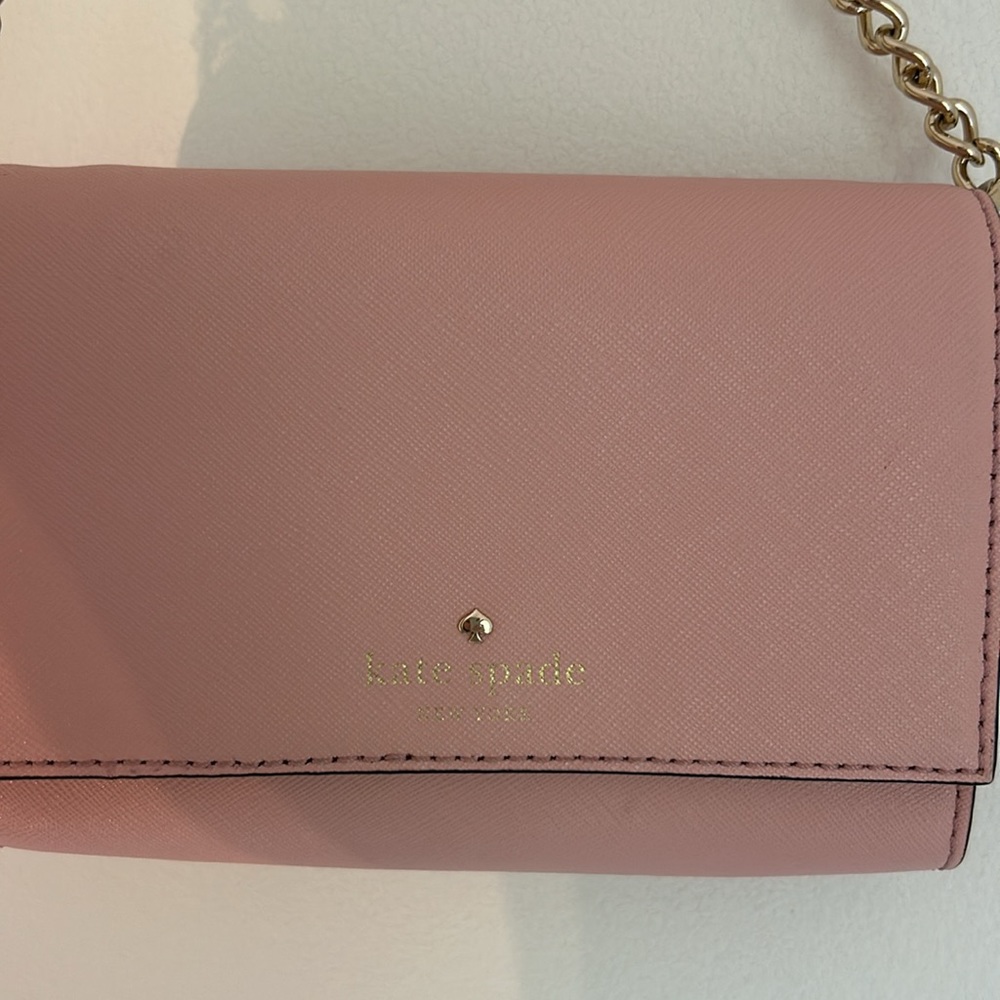 Kate Spade Light Pink Purse Small Gold Chain and Leather Strap - Picture 12 of 16